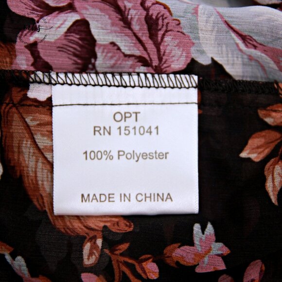 NWT O.P.T. by Anthropologie Floral Ruffle Tiered Blouse Cami Multicolors Women S - Picture 9 of 10
